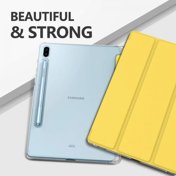 MoKo Samsung Galaxy Tab S6 Kalem Blmeli Klf (10.5 in)-Yellow