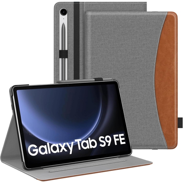 MoKo Samsung Galaxy Tab S9 FE Standl Klf-Denim Grey Brown