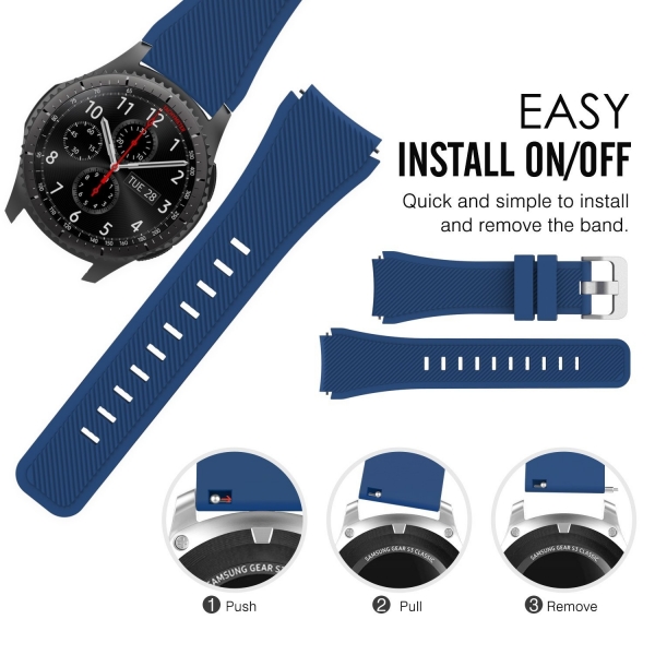 MoKo Samsung Gear S3 Soft Silikon Kay- Dark Blue