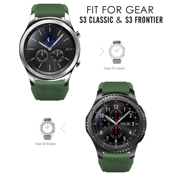 MoKo Samsung Gear S3 Soft Silikon Kay-Army Green