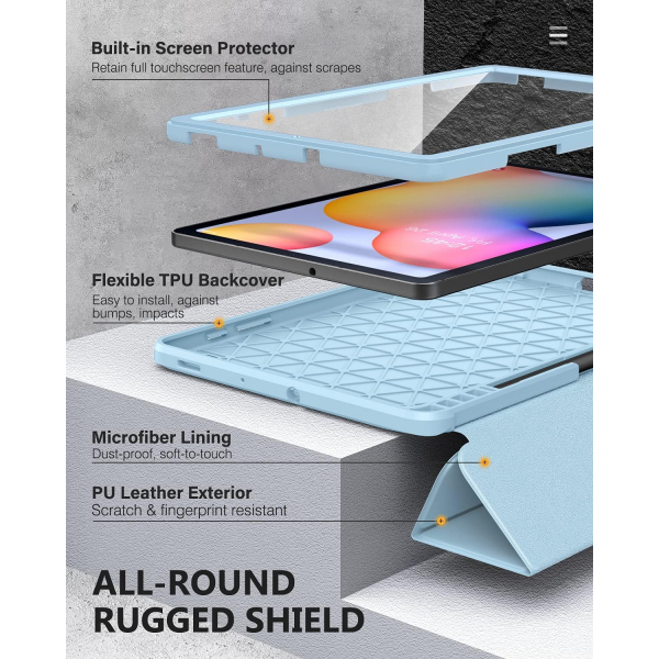 MoKo Rugged Galaxy Tab S6 Lite Klf (10.4 in)-Sky Blue