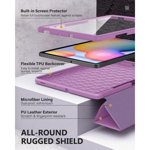 MoKo Rugged Galaxy Tab S6 Lite Klf (10.4 in)-Purple