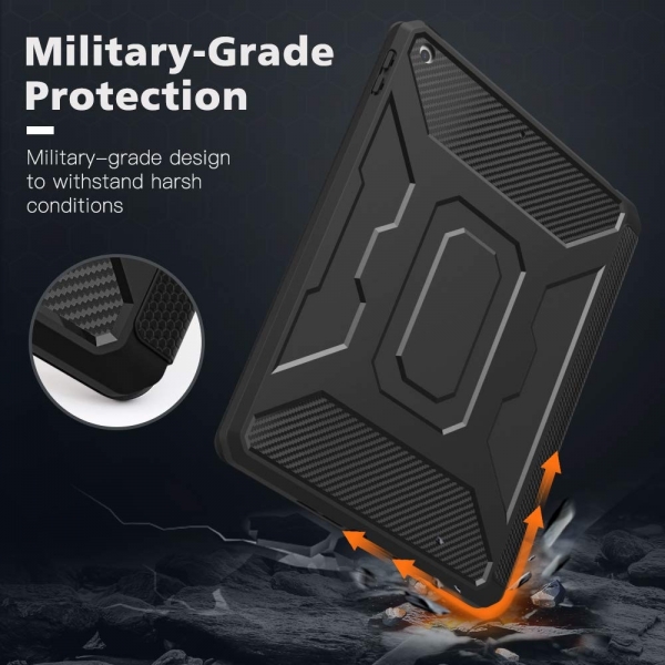 MoKo iPad Kalem Blmeli Klf (10.2 in)(7.Nesil)-Black