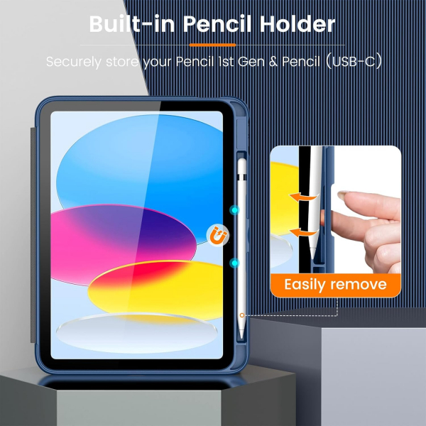 MoKo Apple iPad A16 Rugged Klf (11 in)-Navy Blue