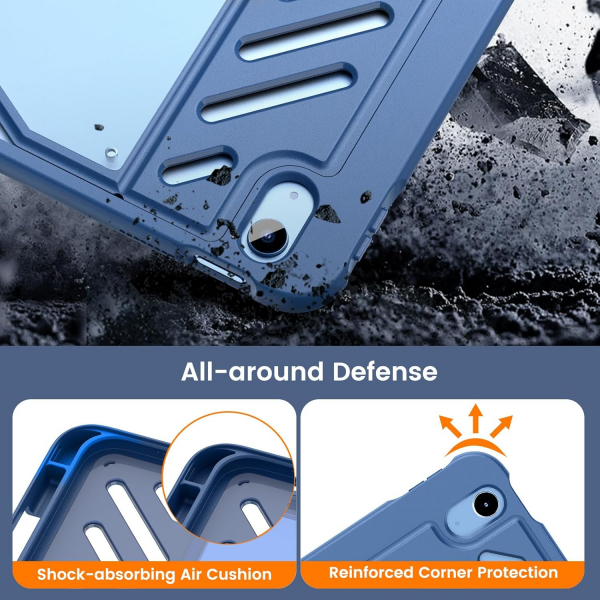 MoKo Apple iPad A16 Rugged Klf (11 in)-Navy Blue