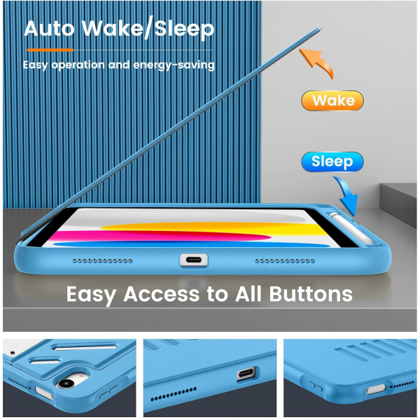 MoKo Apple iPad A16 Rugged Klf (11 in)-Cyan Blue