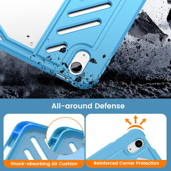 MoKo Apple iPad A16 Rugged Klf (11 in)-Cyan Blue