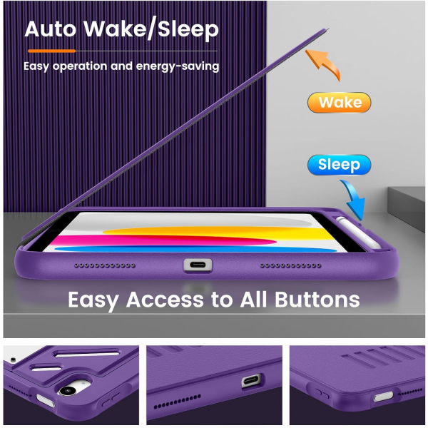 MoKo Apple iPad A16 Rugged Klf (11 in)-Purple Violet 