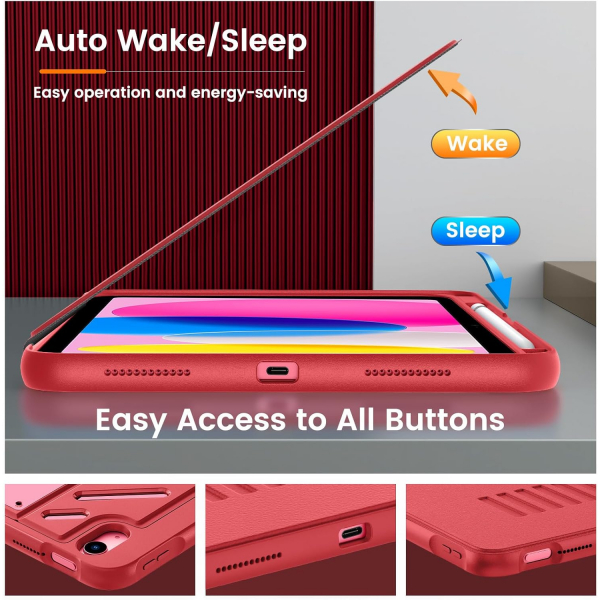MoKo Apple iPad A16 Rugged Klf (11 in)-Red
