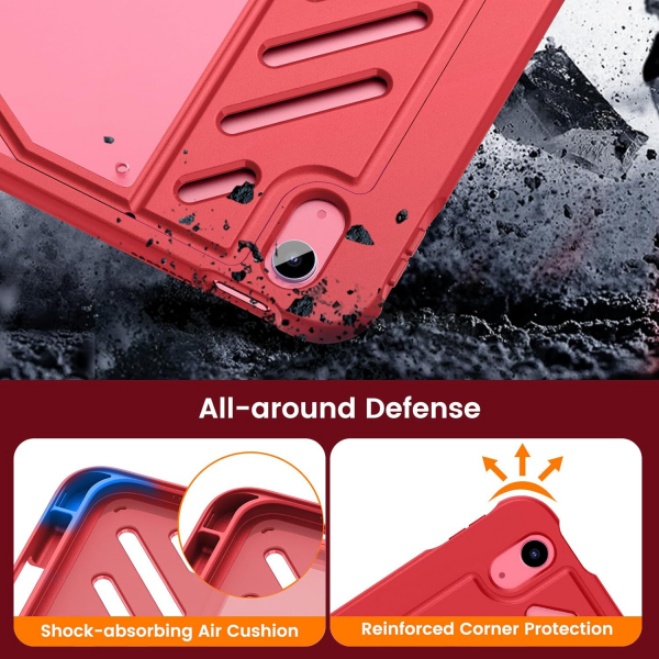 MoKo Apple iPad A16 Rugged Klf (11 in)-Red