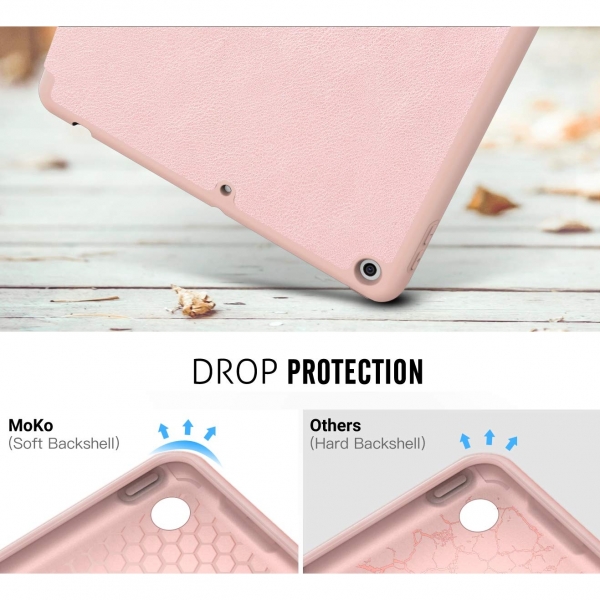 MoKo iPad Kalem Blmeli Klf (10.2 in)(7.Nesil)-Rose Gold