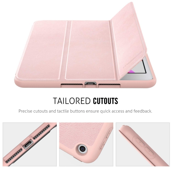 MoKo iPad Kalem Blmeli Klf (10.2 in)(7.Nesil)-Rose Gold