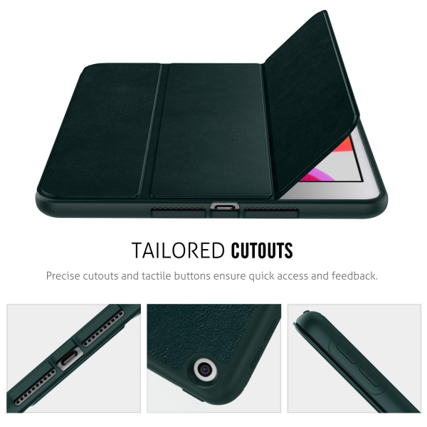 MoKo iPad Kalem Blmeli Klf (10.2 in)(7.Nesil)-Dark Green
