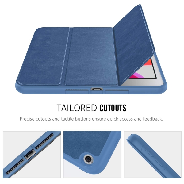 MoKo iPad Kalem Blmeli Klf (10.2 in)(7.Nesil)-Blue