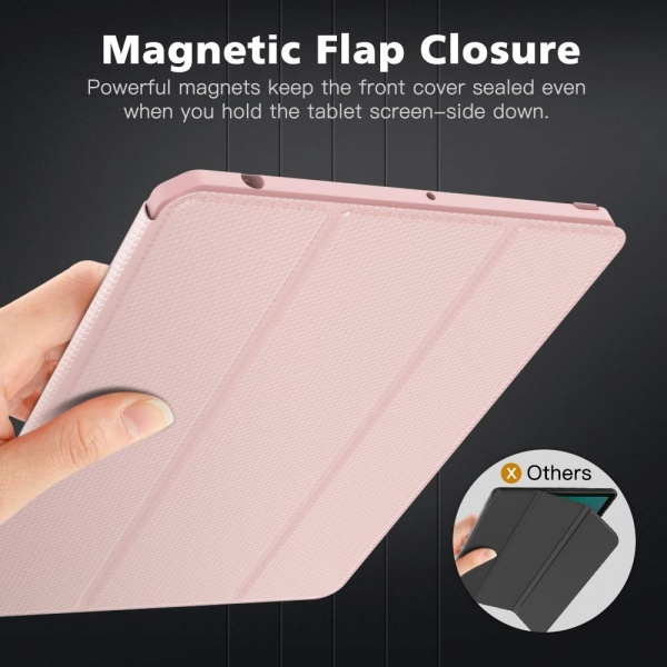 MoKo iPad Kalem Blmeli Klf (10.2 in)(7.Nesil)-Pink