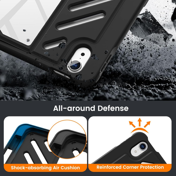 MoKo iPad Air M2 Rugged Klf (11 in)-Black