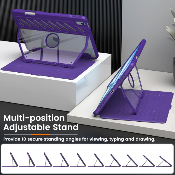 MoKo iPad Air M2 Rugged Klf (11 in)-Purple Violet 
