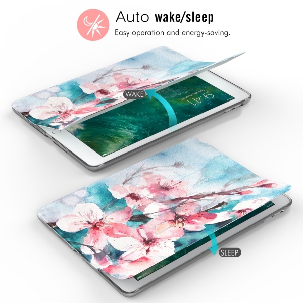 MoKo iPad Standl Klf (10.2 in)(7.Nesil)-Peach Blossom