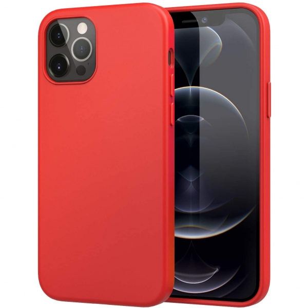 MoKo iPhone 12 Silikon Klf-Red