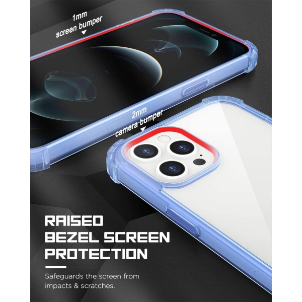 MoKo iPhone 12 Pro Max effaf Klf-Crystal Clear/Light Blue
