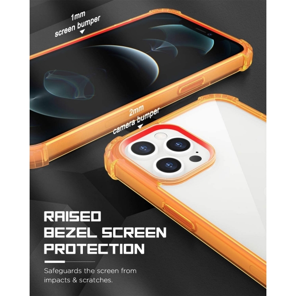 MoKo iPhone 12 Pro Max effaf Klf-Crystal Clear/Orange