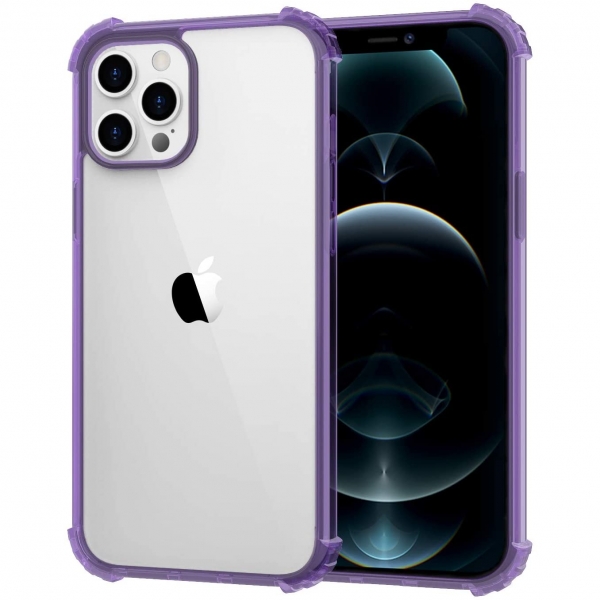 MoKo iPhone 12 Pro Max effaf Klf-Crystal Clear/Purple
