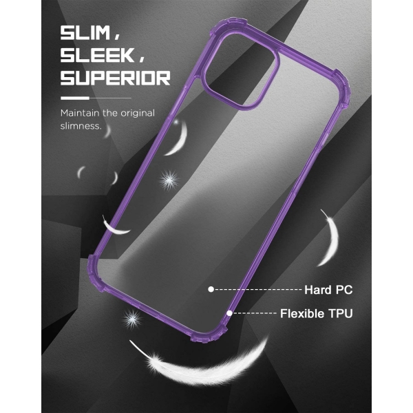 MoKo iPhone 12 Pro Max effaf Klf-Crystal Clear/Purple