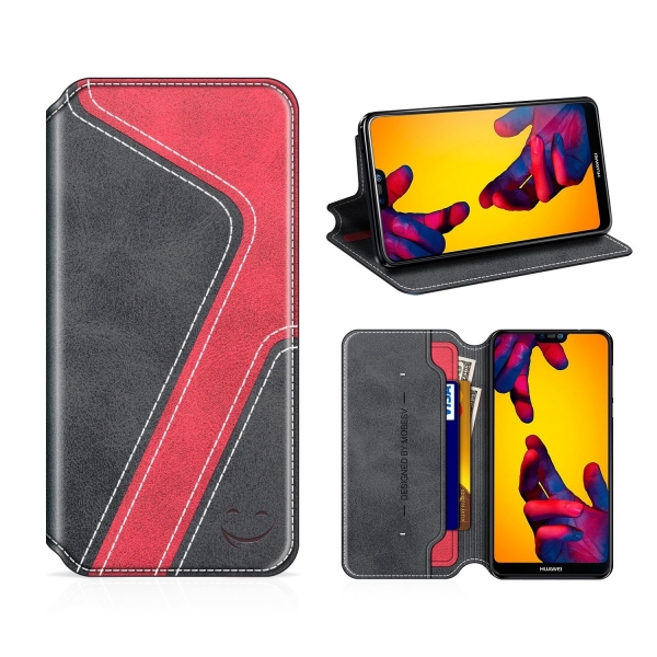 Mobesv Smiley Huawei P20 Lite Czdan Klf-Black Red
