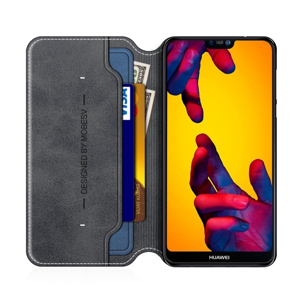 Mobesv Smiley Huawei P20 Lite Czdan Klf-Black Dark Blue