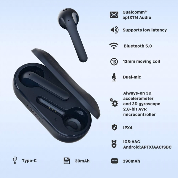 Mobvoi TicPods 2 Pro Kablosuz Bluetooth Kulak i Kulaklk-Ice