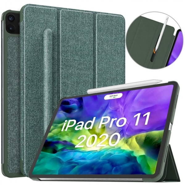 Moko iPad Pro Kalem Blmeli Klf (11 in)(2.Nesil)-Green