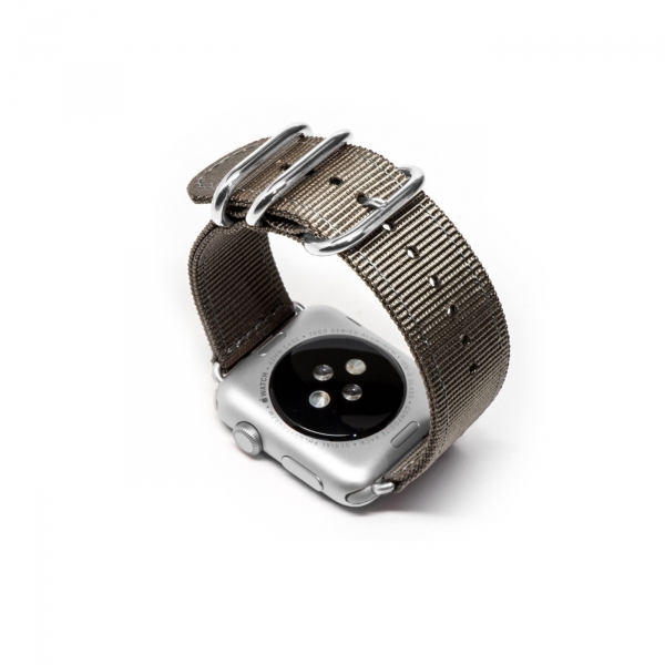 Monowear Apple Watch Premium Kay (38mm)-Gray with Silver Aluminum Adapter