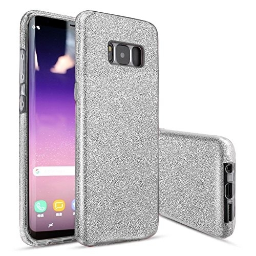Monoy Samsung Galaxy S8 Plus Sparkle Parltl Klf-Silver Gray