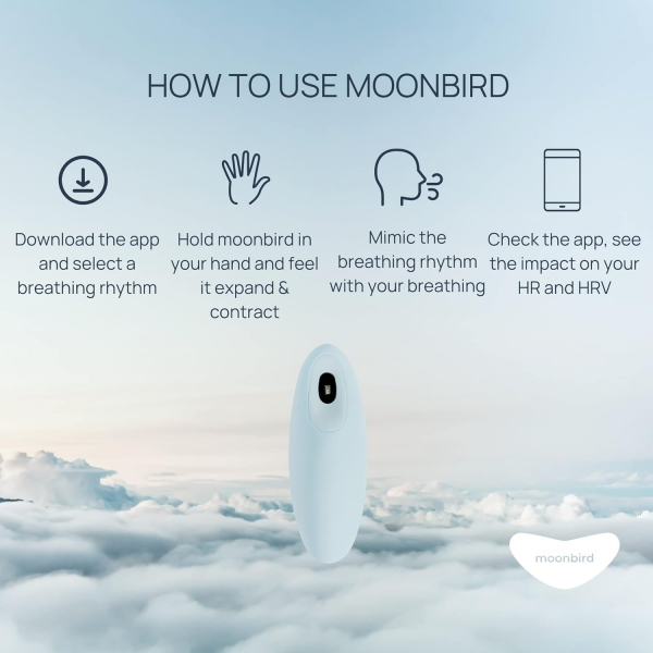 Moonbird Akll Solunum ve Meditasyon Cihaz-Sky Blue