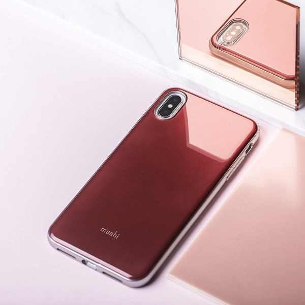 Moshi iPhone XS Max iGlaze Serisi Klf (MIL-STD-810G)-Red