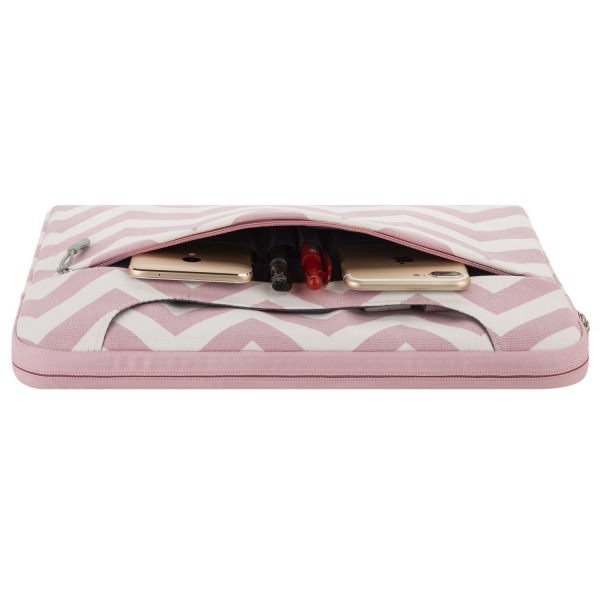 Mosiso MacBook 13 in Chevron Style Fabric Sleeve anta-Pink