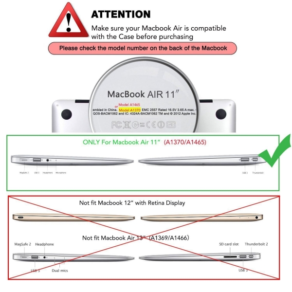 Mosiso MacBook Air 11 in Keyboard Kapakl Klf-Transparent Black