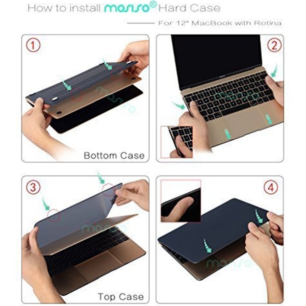 Mosiso Retina Ekranlı Macbook 12 inç Hard Kılıf-Mint Green