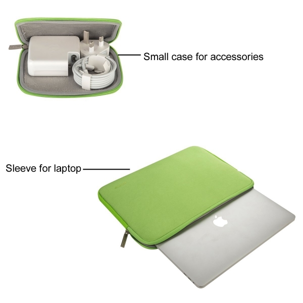 Mosiso Macbook 13 inç Su Geçirmez Çanta-Greenery