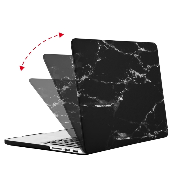 Mosiso Macbook Pro Retina Mermer Desenli Klf (15.4 in)-Black Marble