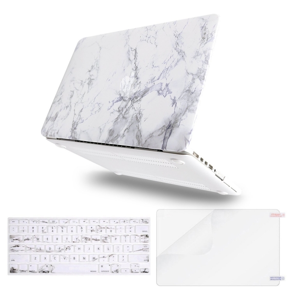 Mosiso Macbook Pro Retina Mermer Desenli Klf (15.4 in)-White Marble