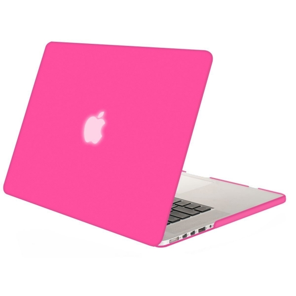 Mosiso MacBook Pro 13 in Retina Plastik Sert Klf Kapak-Rose Red