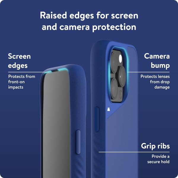 Mous Apple iPhone 15 Pro MagSafe Uyumlu Darbeye Dayankl Klf -Blue Fabric