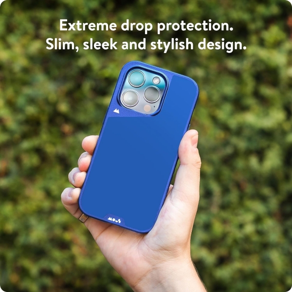 Mous Apple iPhone 15 Pro MagSafe Uyumlu Darbeye Dayankl Klf -Blue Fabric