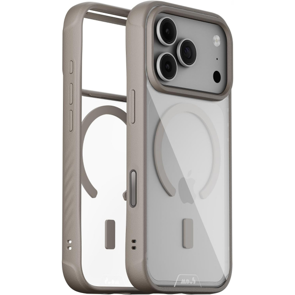 Mous Clear iPhone 18 Pro MagSafe K�l�f-Dark Sand