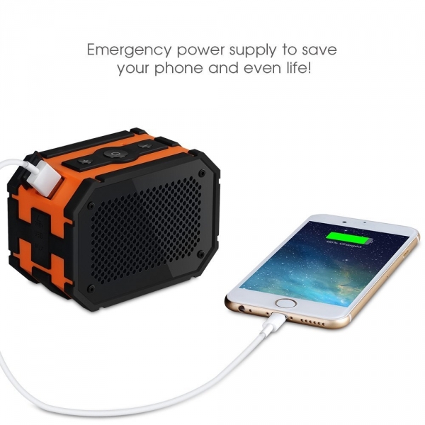 Mpow Bluetooth Kablosuz Hoparlr 1000 mAh Power Bank-Orange