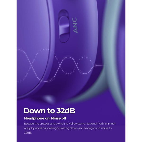 Mpow H10 ift Mikrofonlu Kulak st Bluetooth Kulaklk-Party Purplet