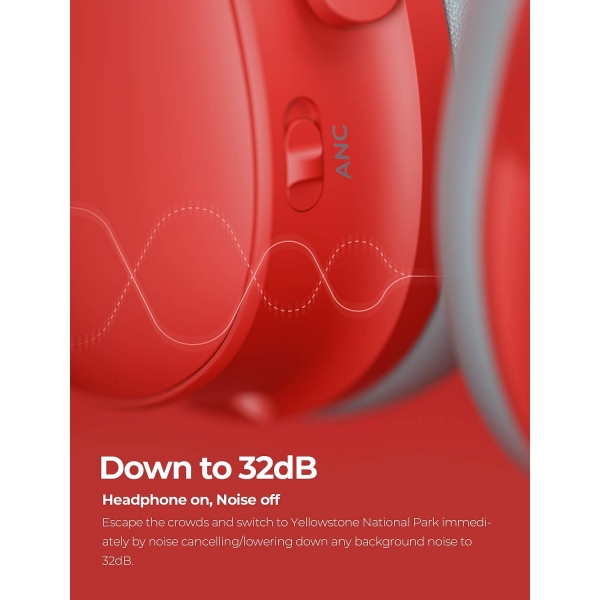 Mpow H10 ift Mikrofonlu Kulak st Bluetooth Kulaklk-Bold Red
