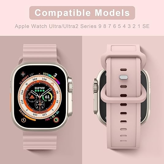 Mugust Apple Watch Ultra 2.Nesil Yumuak Kay (49mm)-Light Pink