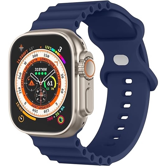 Mugust Apple Watch Ultra 2.Nesil Yumuak Kay (49mm)-Navy Blue 